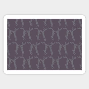 Boxing Hares - Aubergine Sticker